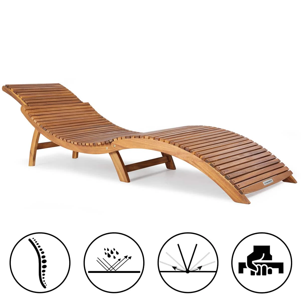 Faltbare Sonnenliege 2er-Set Akazienholz FSC®-zertifiziert 5 Faltbare Sonnenliege 2er-Set Akazienholz FSC®-zertifiziert – Bild 5