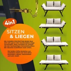 Polyrattan Gartenbank Schwarz/Creme 176x56x81cm -GartenMeister Verkäufe 0cab60e7f4c5cbcbe928ced62509998b 03 109599 on dts amz low de 1