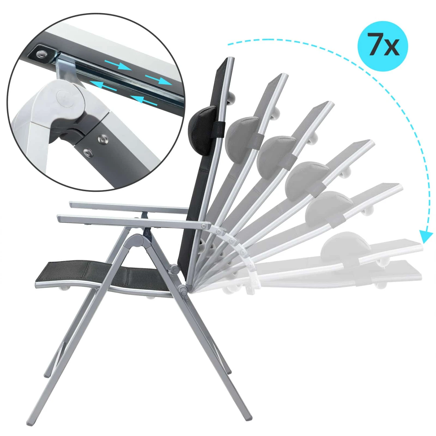 Gartenstuhl Bern Premium 2er-Set Silber Gepolstert 3 Gartenstuhl Bern Premium 2er-Set Silber Gepolstert – Bild 3