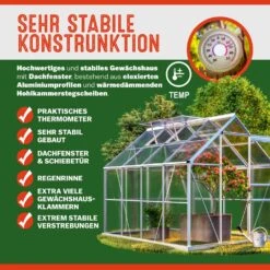 Alu Gewächshaus 250x190x195cm 2 Dachfenster -GartenMeister Verkäufe 123fafc9c10644a5f19b456908f99dbb 02 991467 on fs m amz low de 1
