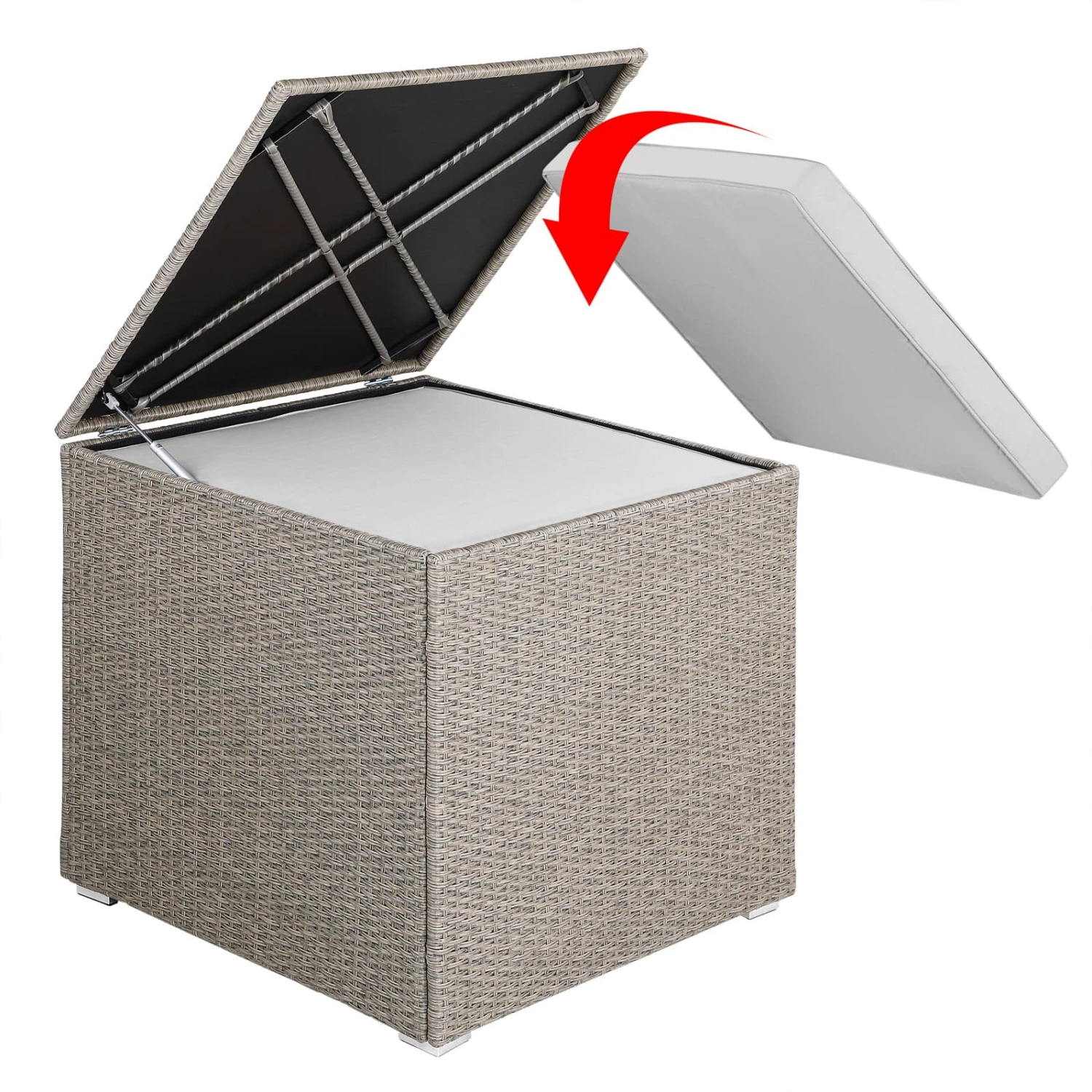 Polyrattan Auflagenbox Creme 318L 3 Polyrattan Auflagenbox Creme 318L – Bild 3