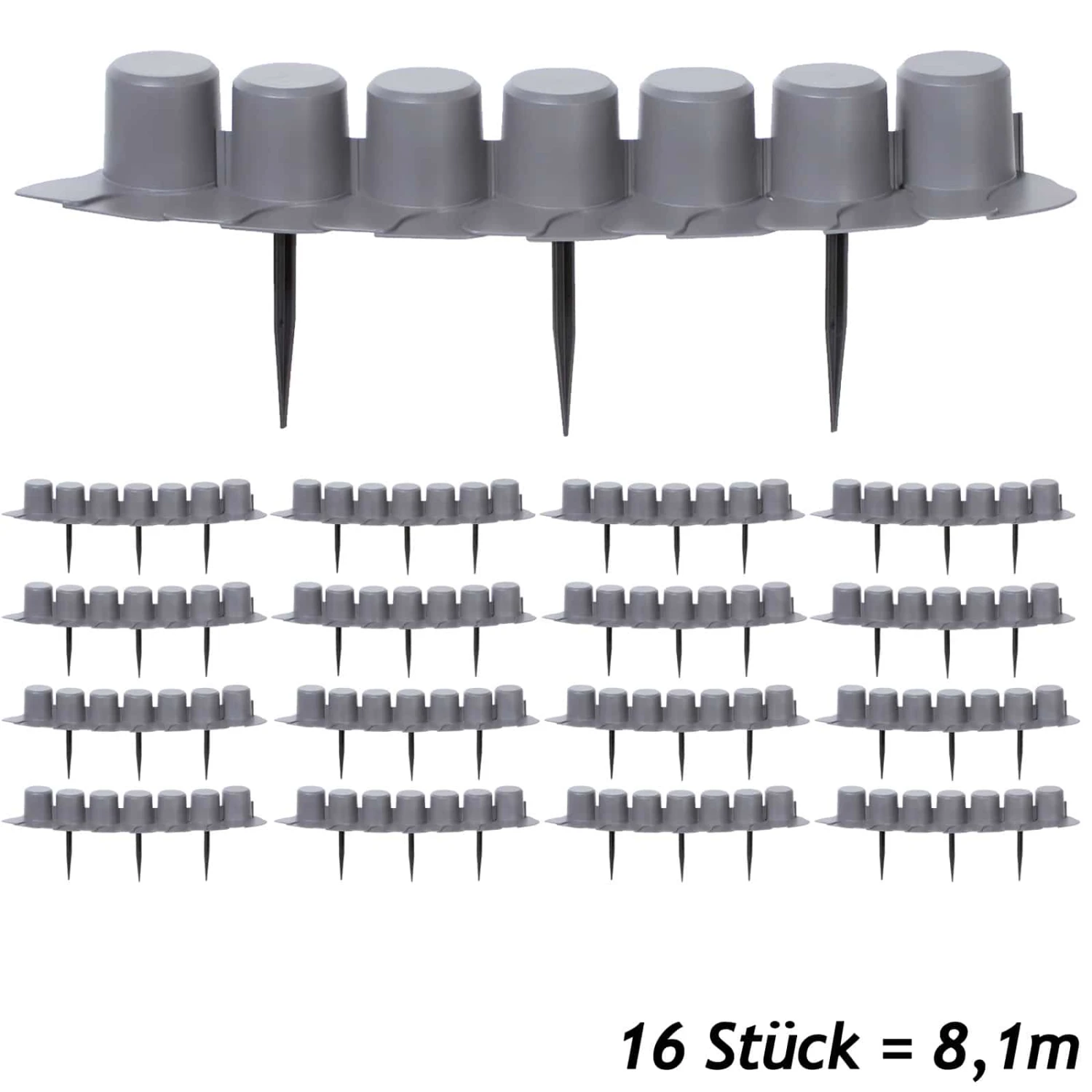 Beeteinfassung 2er-Set Grau 8,1m 3 Beeteinfassung 2er-Set Grau 8,1m – Bild 3