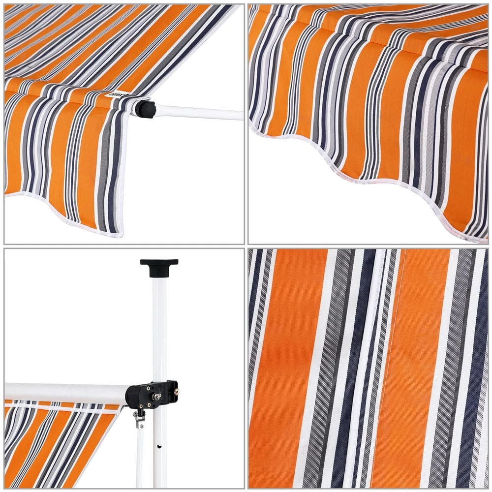 Klemmmarkise Orange/Schwarz/Weiß 250cm 5 Klemmmarkise Orange/Schwarz/Weiß 250cm – Bild 5