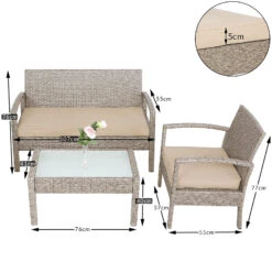 Polyrattan Garten-Sitzgruppe 4-tlg. Creme -GartenMeister Verkäufe 19257b901296367d7550f832f83f3b96 de 108686d 4 1