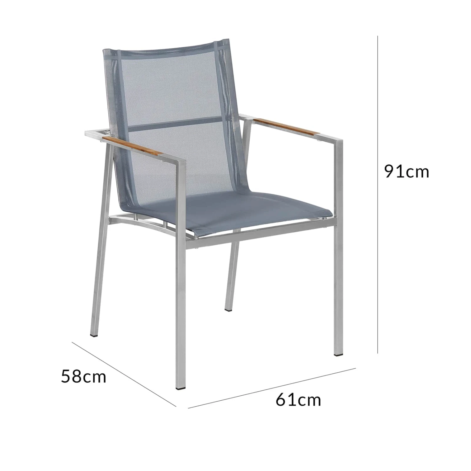 Gartenstuhl Monza 4er-Set Grau Stapelbar 5 Gartenstuhl Monza 4er-Set Grau Stapelbar – Bild 5