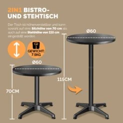 Stehtisch Schwarz Alu Ø60cm Höhenverstellbar -GartenMeister Verkäufe 1b96e3191622e25c6ee5fc251be17c5d 04 109702 on dts amz high de 1 1