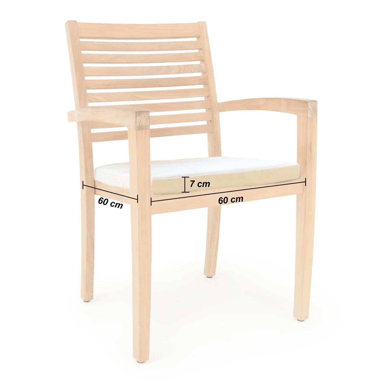 Sitzkissen Toscana 4er-Set Weiß 60x60x7cm 2 Sitzkissen Toscana 4er-Set Weiß 60x60x7cm – Bild 2