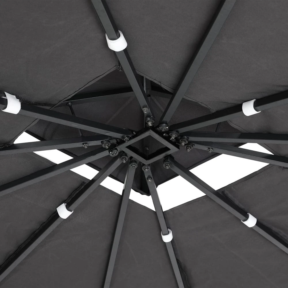 Polyrattan Pavillon Anthrazit 3x4m 3 Polyrattan Pavillon Anthrazit 3x4m – Bild 3