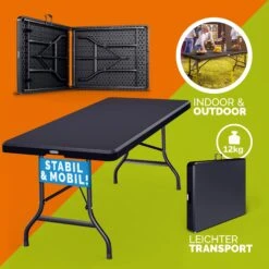 Klapptisch Anthrazit Kunststoff 183x75x73cm -GartenMeister Verkäufe 1d405c15111b06cf9c08b2371e95c646 77
