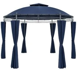 Pavillon Toscana Blau Ø3,5m UV-Schutz 50+