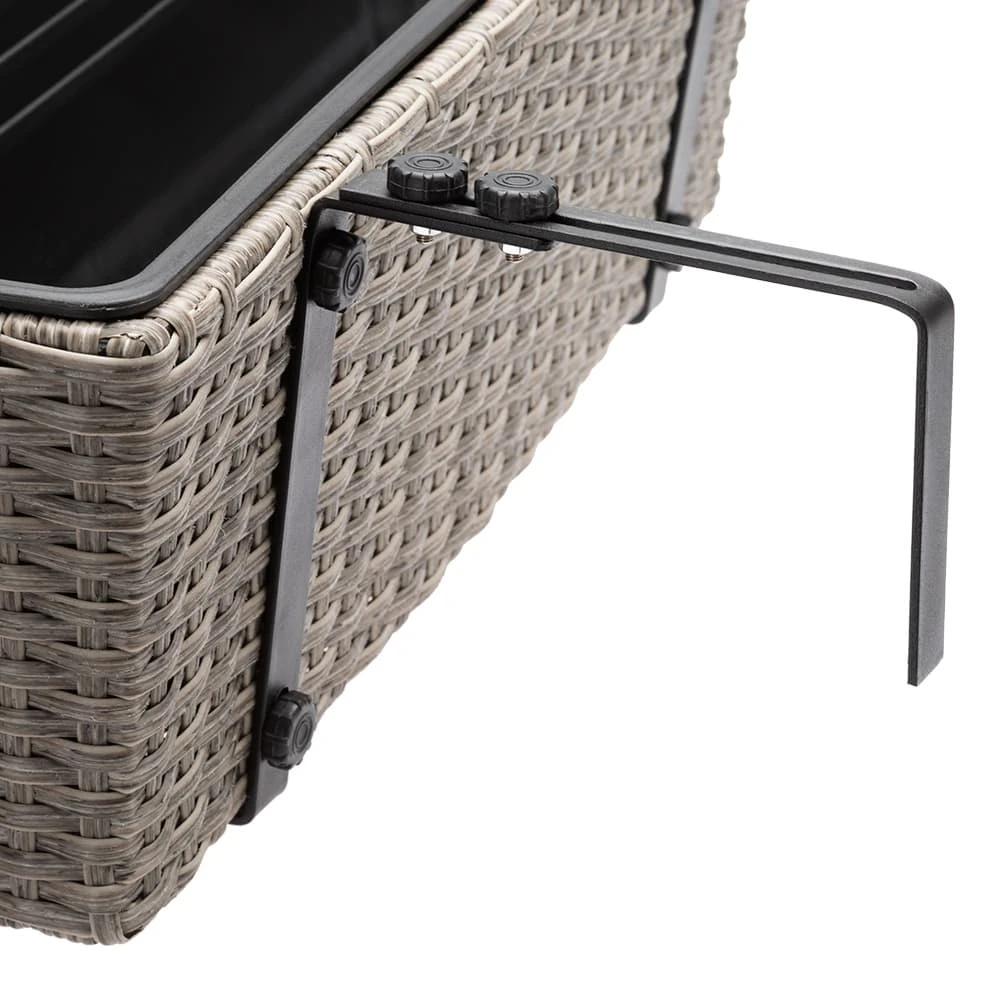 Polyrattan Blumenkasten 2er-Set Creme 8 Polyrattan Blumenkasten 2er-Set Creme – Bild 8