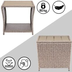 Polyrattan Beistelltisch Vedis Creme 45x45x40cm -GartenMeister Verkäufe 1fcb01555dbb77fb54203953ddaae26b de 109510d 14 1 1