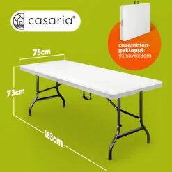 Gartentisch 2er-Set Weiß Kunststoff 183x76x74cm Klappbar -GartenMeister Verkäufe 1fff47934019817a98711a7b950f7466 07 100082 on dts amz high de 1