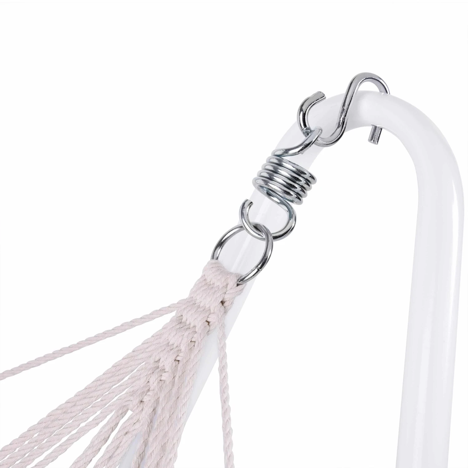 Hängematte Mit Metallgestell Creme/Blau 200x80cm 5 Hängematte Mit Metallgestell Creme/Blau 200x80cm – Bild 5