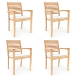 Sitzkissen Toscana 4er-Set Weiß 60x60x7cm