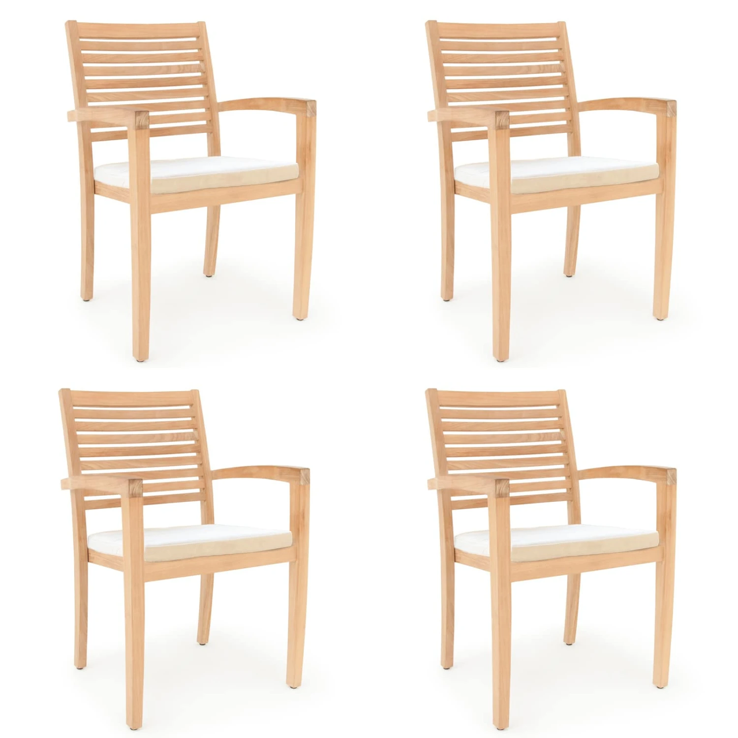 Sitzkissen Toscana 4er-Set Weiß 60x60x7cm 1 Sitzkissen Toscana 4er-Set Weiß 60x60x7cm