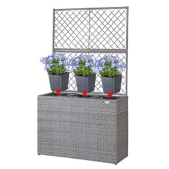 Polyrattan Blumenkasten Mit Rankgitter Grau -GartenMeister Verkäufe 2578d82babc37cc82fe46133828edbd2 de 108645d 6