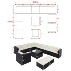 Polyrattan Ecklounge XXXL Schwarz/Creme Inkl. Kissen -GartenMeister Verkäufe 29addea799020bcfd9f88d7da94f09bc de 995175d 19 1