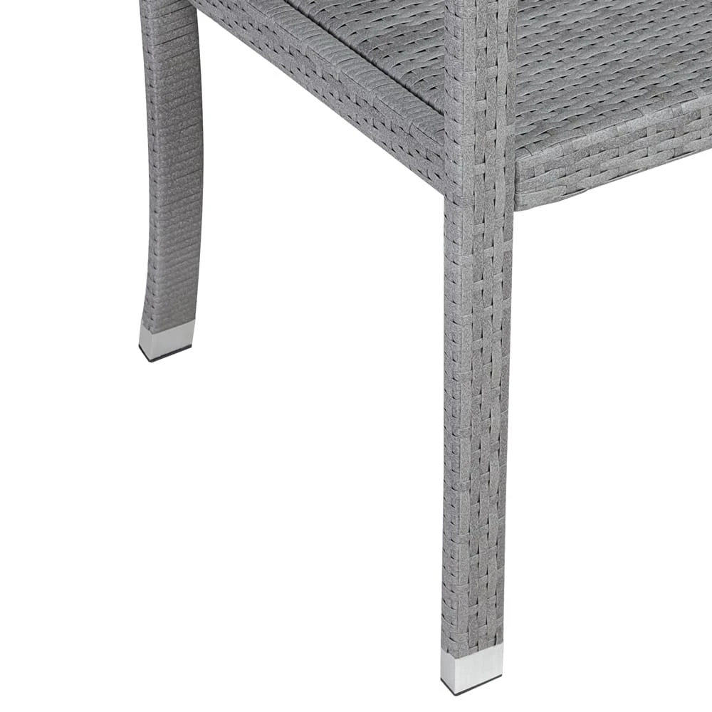 Polyrattan Gartenbank Grau 122x58x87cm 6 Polyrattan Gartenbank Grau 122x58x87cm – Bild 6