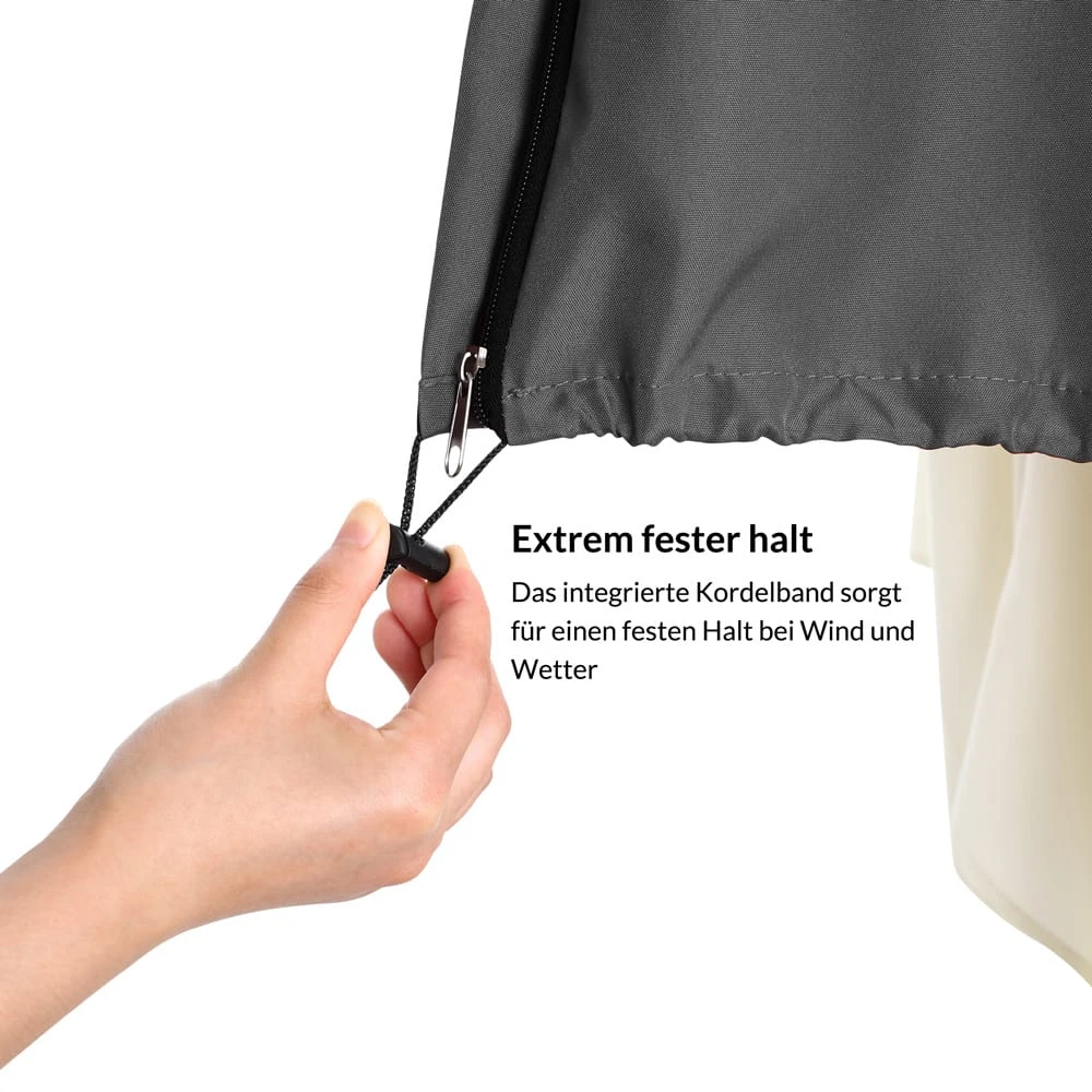 Abdeckung Ampelschirm Anthrazit 3,5m Reißverschluss 10 Abdeckung Ampelschirm Anthrazit 3,5m Reißverschluss – Bild 10