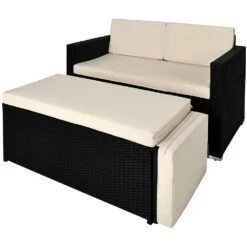 Polyrattan Bank Schwarz/Creme Mit Stauraum -GartenMeister Verkäufe 2a95c09319f4fe05afc5258334f2da6d de 991016d 4 1