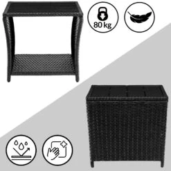 Polyrattan Beistelltisch Vedis Schwarz 45x45x40cm -GartenMeister Verkäufe 2daf0a640808539ab2593aea9f5a095b de 109508d 14 1