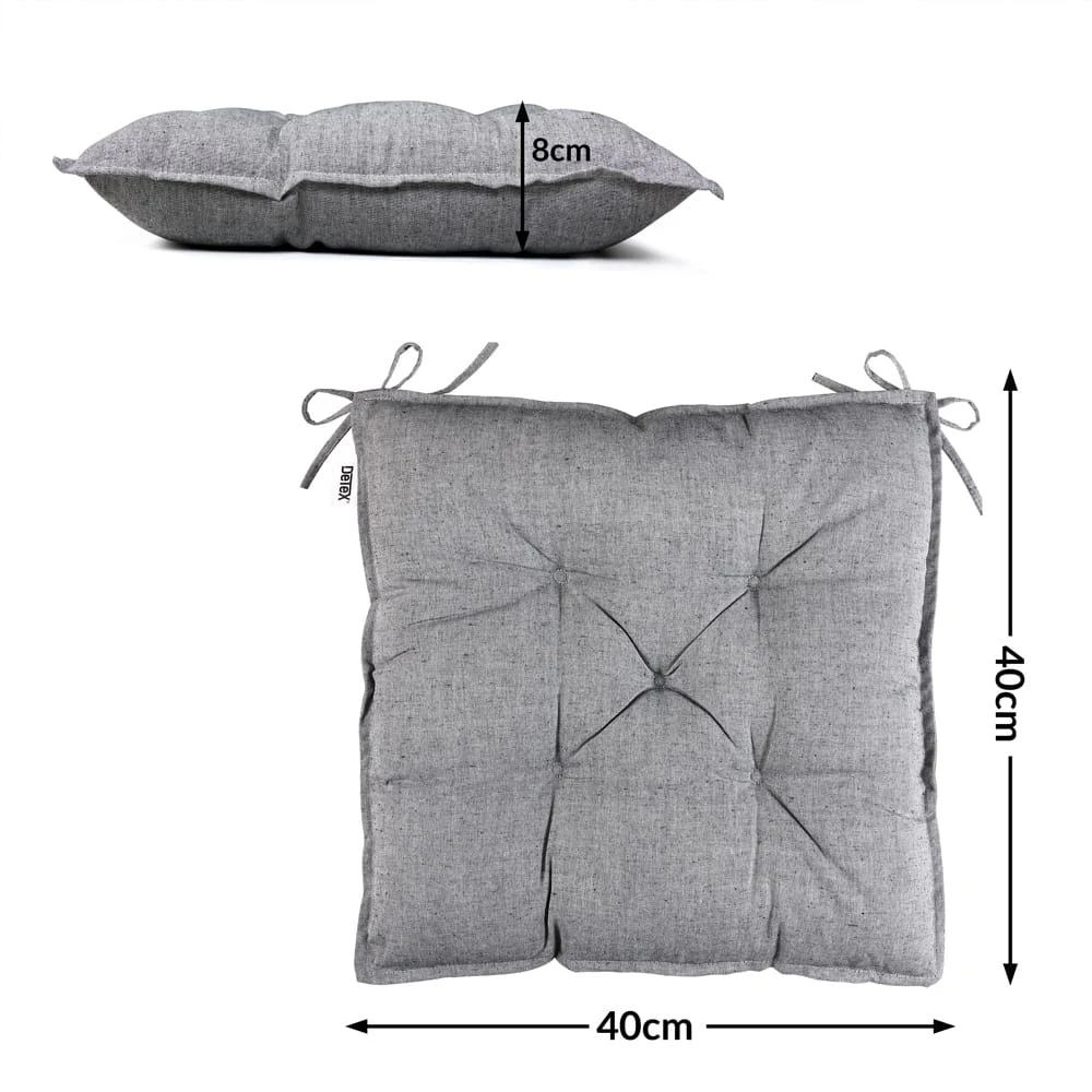 Sitzkissen 4er-Set Hellgrau Meliert 40x40x8cm 5 Sitzkissen 4er-Set Hellgrau Meliert 40x40x8cm – Bild 5