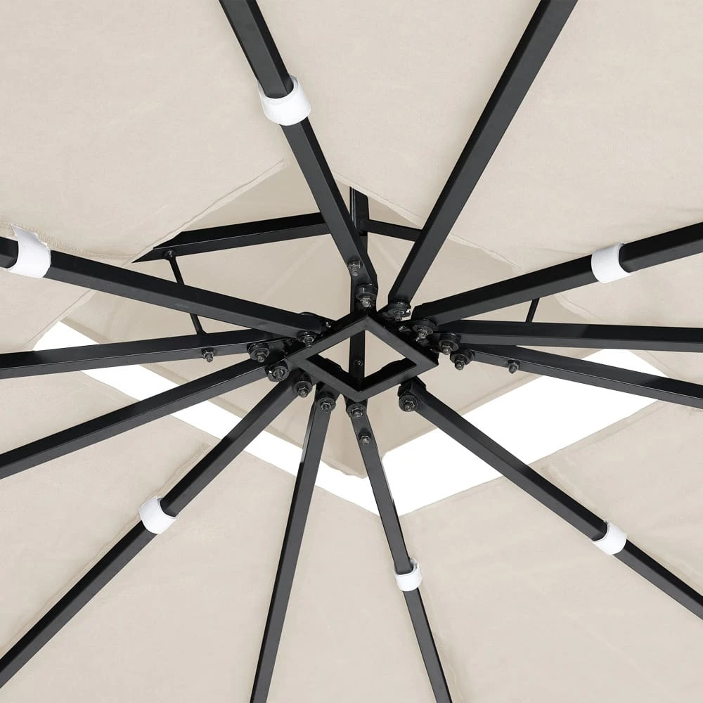 Polyrattan Pavillon Schwarz/Creme 3x4m 3 Polyrattan Pavillon Schwarz/Creme 3x4m – Bild 3