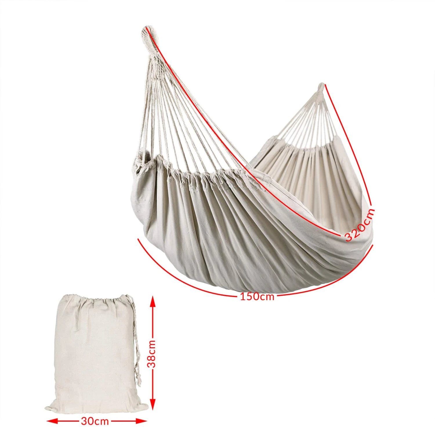 Hängematte Creme 320x150cm 4 Hängematte Creme 320x150cm – Bild 4