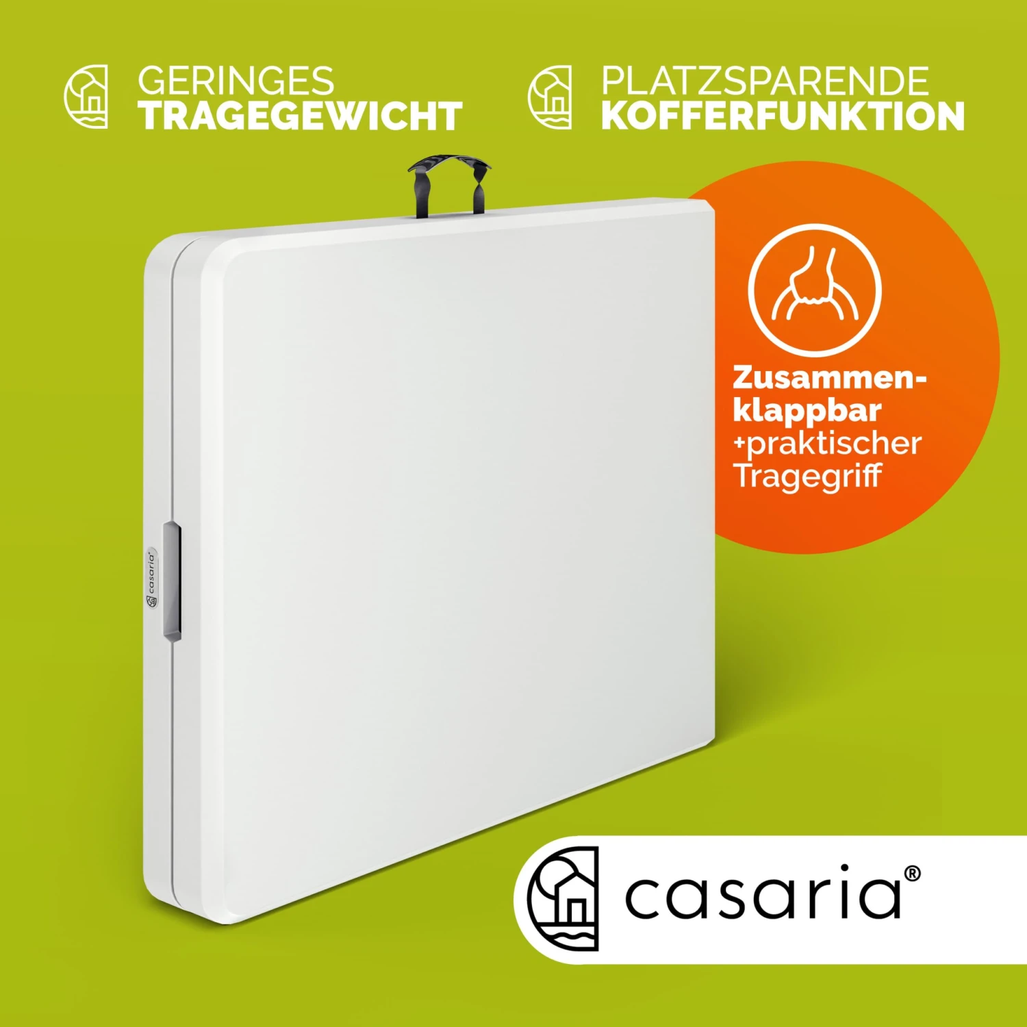 Buffettisch Weiß Kunststoff 183x76cm Klappbar 5 Buffettisch Weiß Kunststoff 183x76cm Klappbar – Bild 5