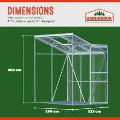 Alu Beistellgewächshaus 190x122x202cm Mit Fundament -GartenMeister Verkäufe 332e22c2fc70ceeec010a4b75bd89f28 04 991464 on dts web low uk