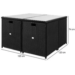 Polyrattan Garten-Sitzgruppe 9-tlg. Schwarz/Creme -GartenMeister Verkäufe 337e0df7787ad3e878bb561cba1d707a de 102279d 6