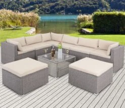 Polyrattan Ecklounge XXL Creme/Beige Inkl. Kissen -GartenMeister Verkäufe 351290e69b11f15877b9428af8c62095 de 995170d 26 1