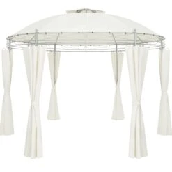 Pavillon Toscana Beige Ø3,5m UV-Schutz 50+