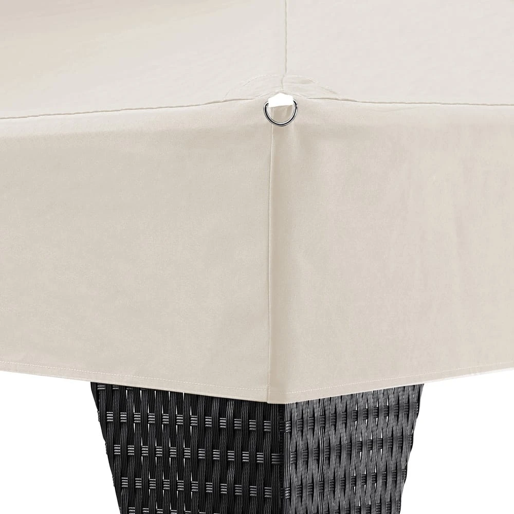 Polyrattan Pavillon Schwarz/Creme 3x4m 4 Polyrattan Pavillon Schwarz/Creme 3x4m – Bild 4