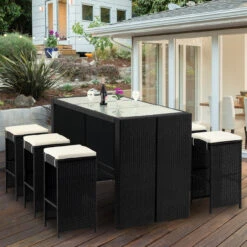 Polyrattan Bar-Set Rio 7-tlg. Schwarz Inkl. Sitzauflagen -GartenMeister Verkäufe 39a8eae0116c96b7feef8f2ab179d407 de 991074d 14 1