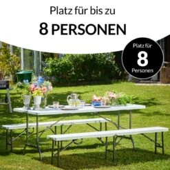 Bierzeltgarnitur 3-tlg. Kunststoff Weiß 183cm -GartenMeister Verkäufe 3b092785bf5b30ef4e01038bc55fd85d de 990010d 21 1