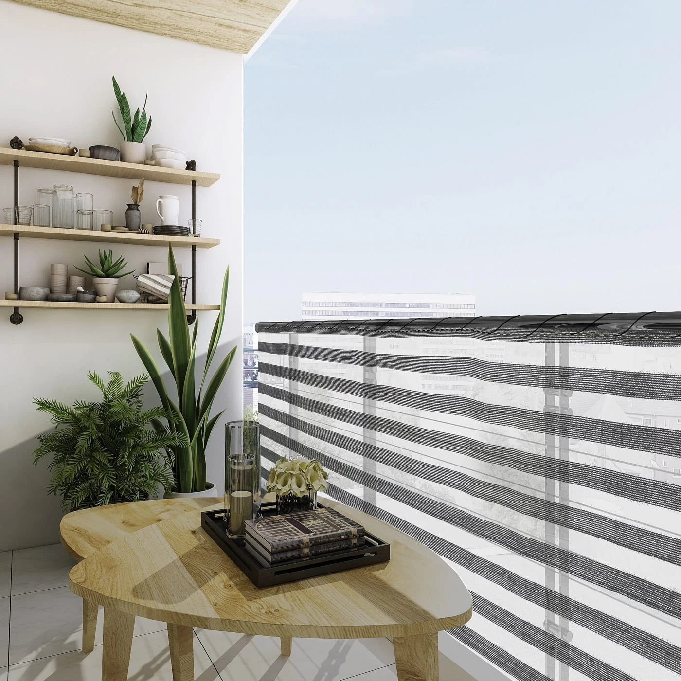 Balkonsichtschutz Grau/Weiß 1,2x10m 11 Balkonsichtschutz Grau/Weiß 1,2x10m – Bild 11