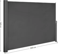 Seitenmarkise Nosara Anthrazit 160x300cm Ausziehbar -GartenMeister Verkäufe 3cbf7575035da6fa1c99f840d0d326ca 109236 massbild