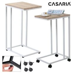 Beistelltisch Weiß 50x35x65/70cm Mit Rollen