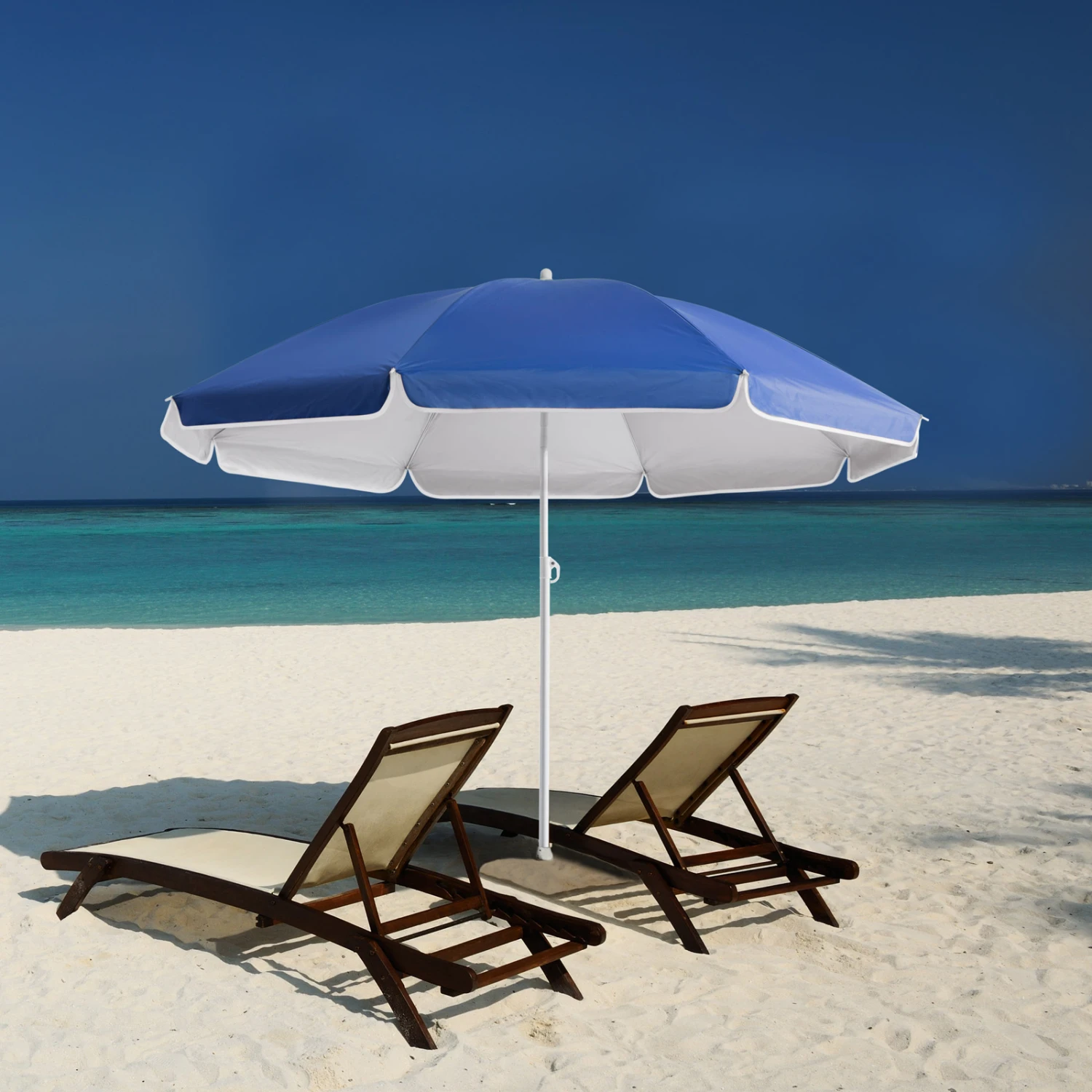 Sonnenschirm Crete Blau 200cm Neigefunktion 6 Sonnenschirm Crete Blau 200cm Neigefunktion – Bild 6