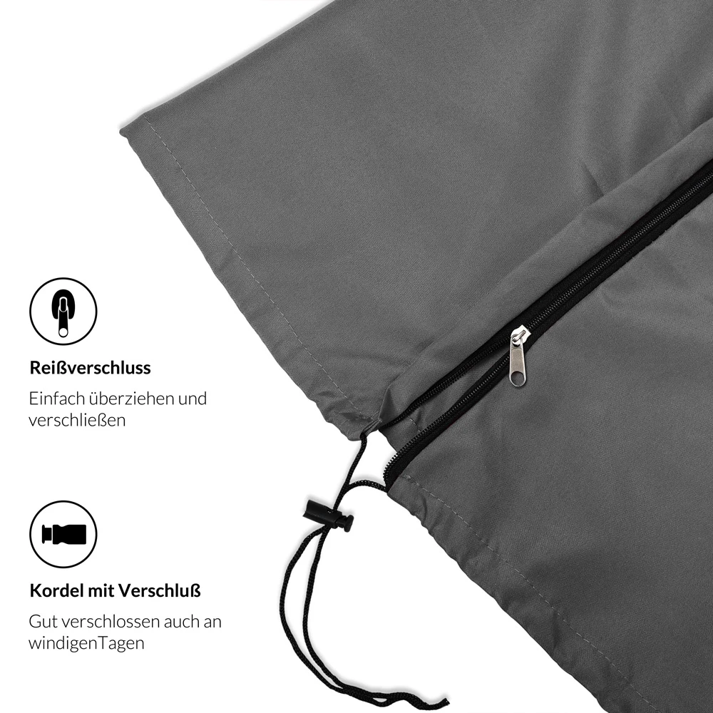 Abdeckung Ampelschirm Anthrazit 3,5m Reißverschluss 4 Abdeckung Ampelschirm Anthrazit 3,5m Reißverschluss – Bild 4