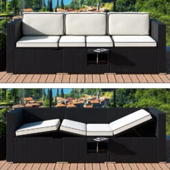 Polyrattan-Bank Schwarz/Creme 230x70x70cm Verstellbar -GartenMeister Verkäufe 443b31da9fed6c7585b1953dce7c25c9 de 991029d 11 1