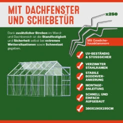 Alu Gewächshaus 380x190x195cm 4 Dachfenster 9 Alu Gewächshaus 380x190x195cm 4 Dachfenster -GartenMeister Verkäufe 474b557688e3426bbaf1e6aecac1cba5 03 991469 on dts web low de 1