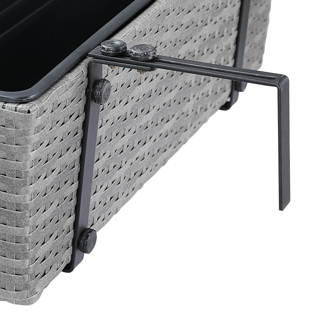 Polyrattan Blumenkasten 4er-Set Grau 4 Polyrattan Blumenkasten 4er-Set Grau – Bild 4