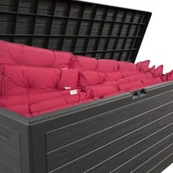 Auflagenbox Woody Anthrazit Holzoptik 280L -GartenMeister Verkäufe 48120aceaa55616c8f546740315df39f de 191390d 6 1 1