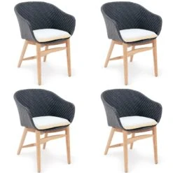 Sitzkissen Milano Torino 4er-Set Weiß 60x60x7cm