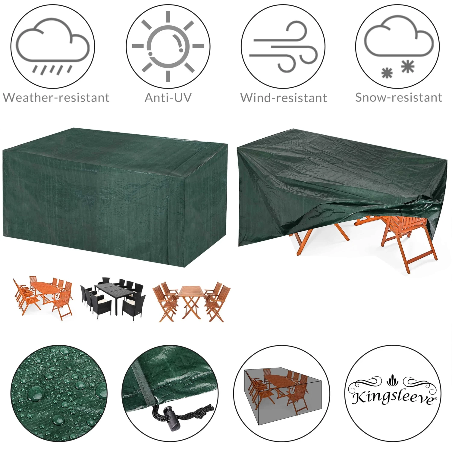 Abdeckung Sitzgarnitur Grün 308x138x89cm 5 Abdeckung Sitzgarnitur Grün 308x138x89cm – Bild 5