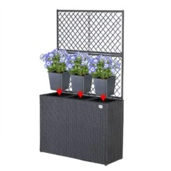 Polyrattan Blumenkasten Mit Rankgitter Schwarz -GartenMeister Verkäufe 4c2212c95b6169afe622e2d908058807 de 108065d 6