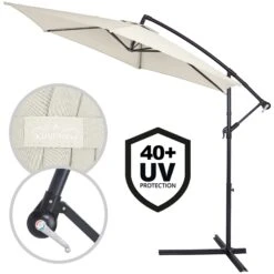 Ampelschirm Creme Alu Ø330cm UV-Schutz 50+